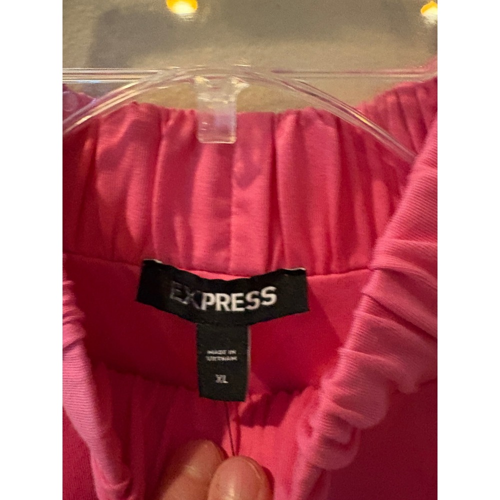 New Express Hot Pink Sleeveless Halter Top Elastic Waist Size XL Casual Cute - Picture 10 of 10